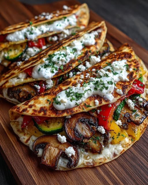 Grilled Mediterranean Veggie Quesadillas 1