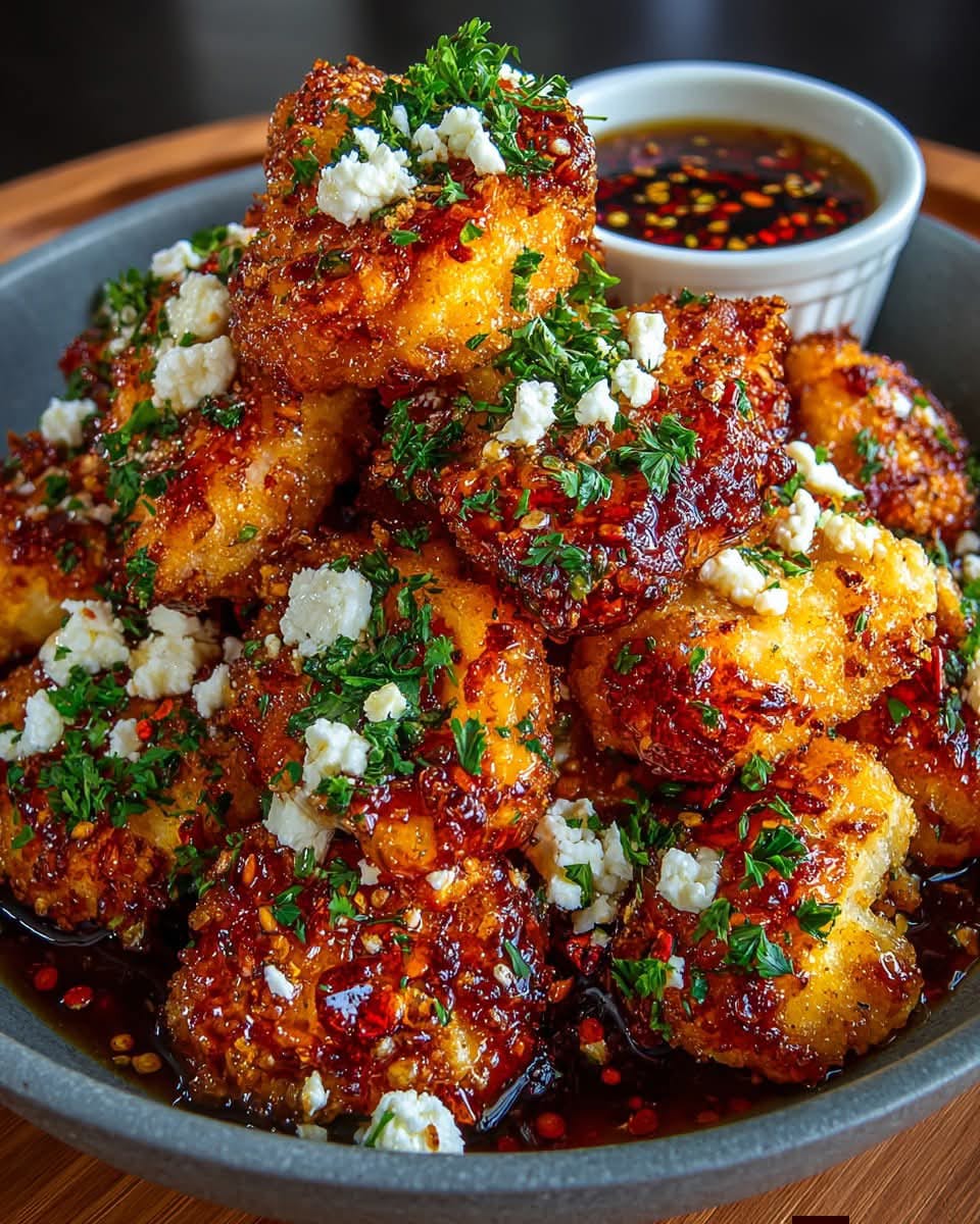 Crispy Hot Honey Feta Chicken with Chili Honey Drizzle 1