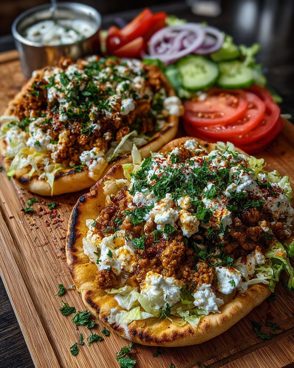 Mediterranean Ground Chicken Pita with Hot Honey Feta Cream 1