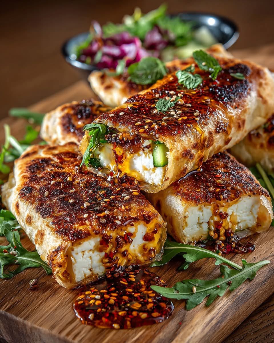 Crispy Baked Feta Wraps with Spicy Honey Drizzle 1