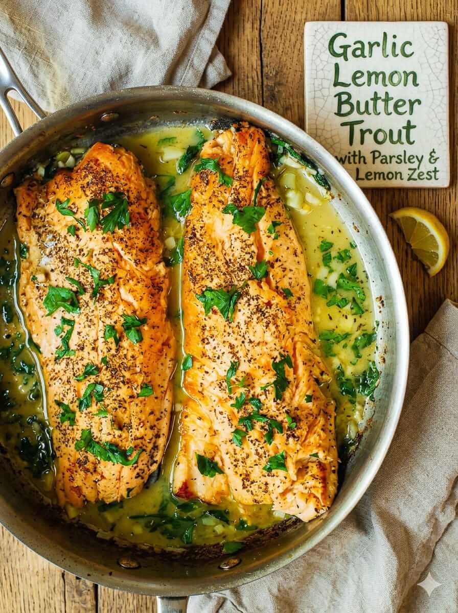 Garlic Lemon Butter Trout with Parsley & Lemon Zest 1