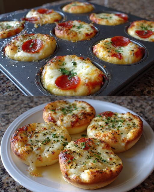Garlic Butter Pizza Cupcakes 1