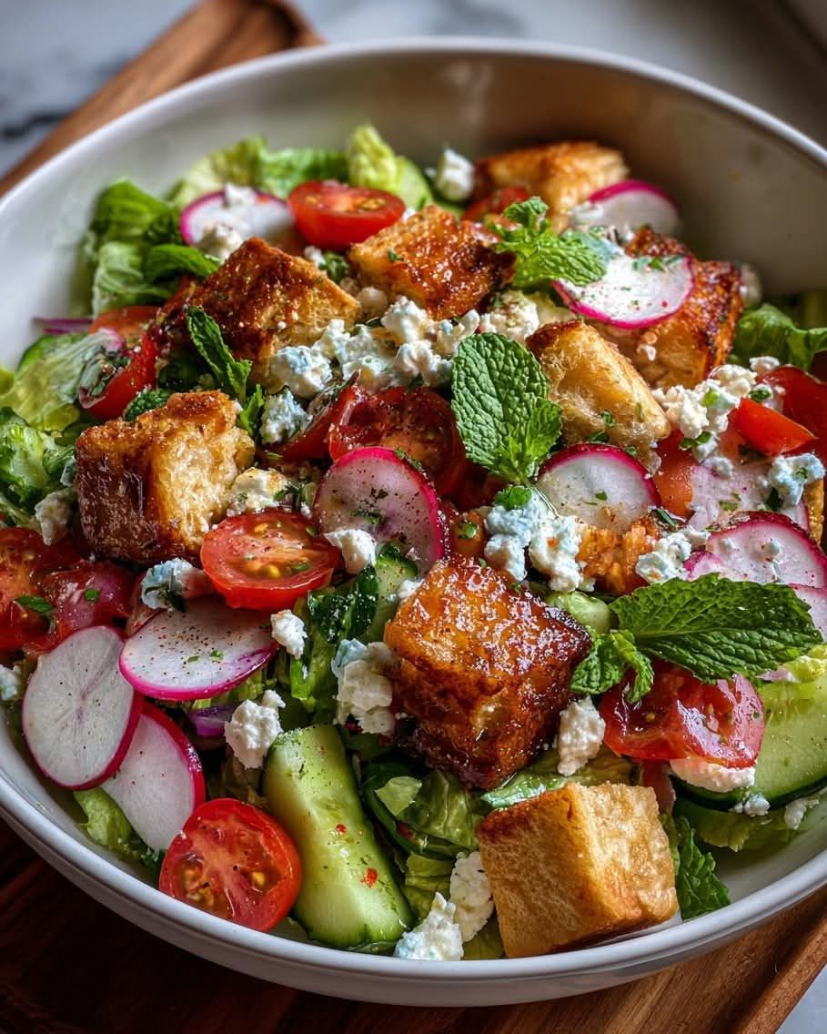 Fattoush Salad with Feta and Fresh Mint 1