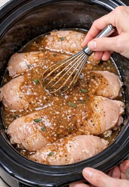 Slow Cooker Garlic Brown Sugar Chicken 1