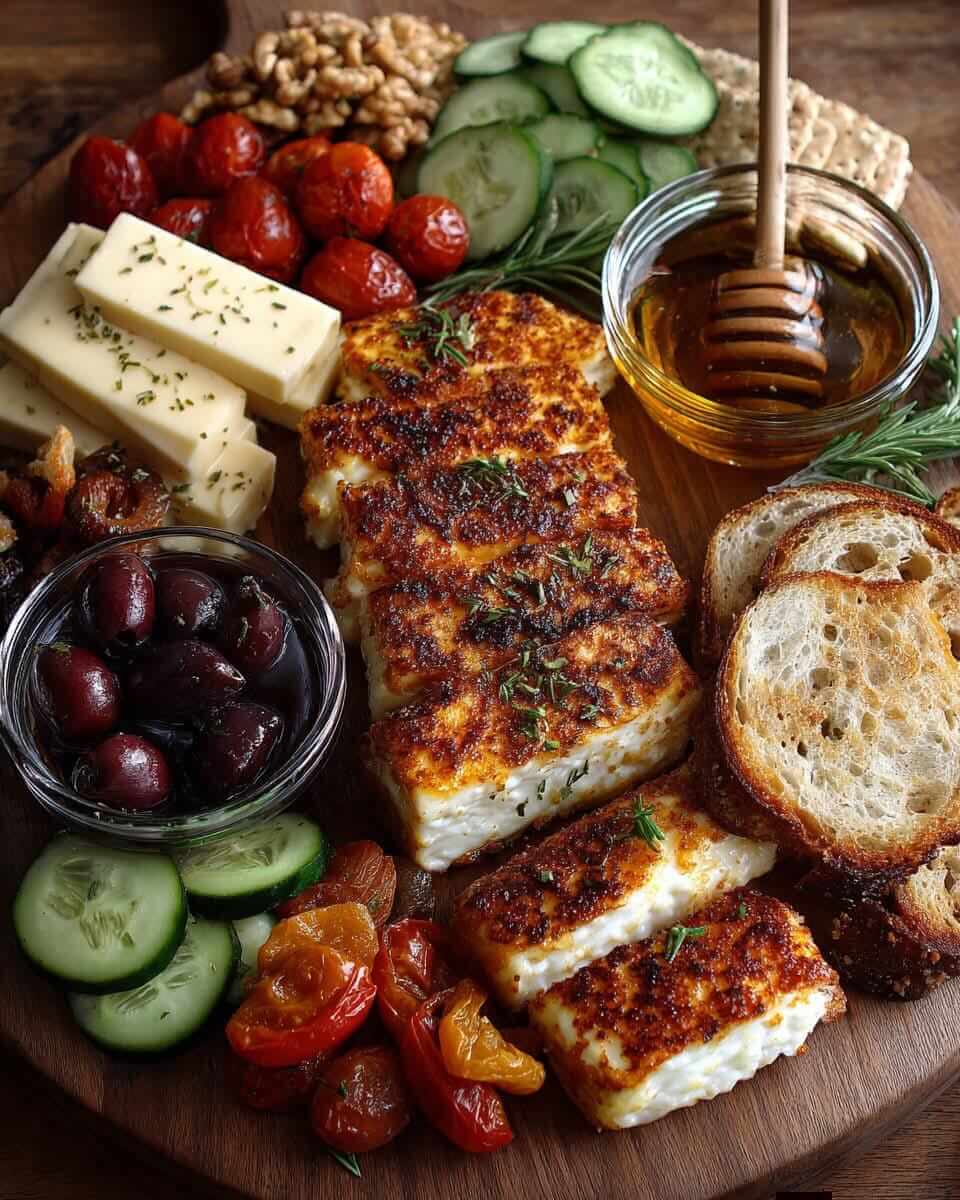 Rustic Mediterranean Bread and Halloumi Board 1