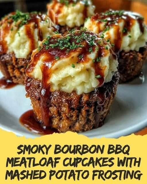 Smoky Bourbon BBQ Meatloaf Cupcakes with Mashed Potato Frosting 1