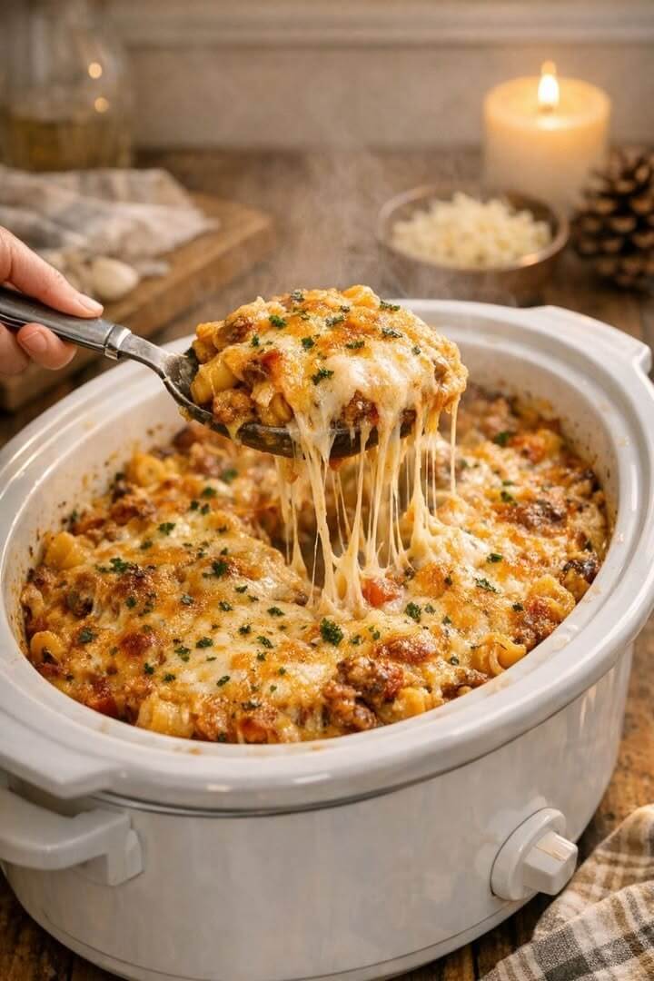 Slow Cooker Baked Mostaccioli 1