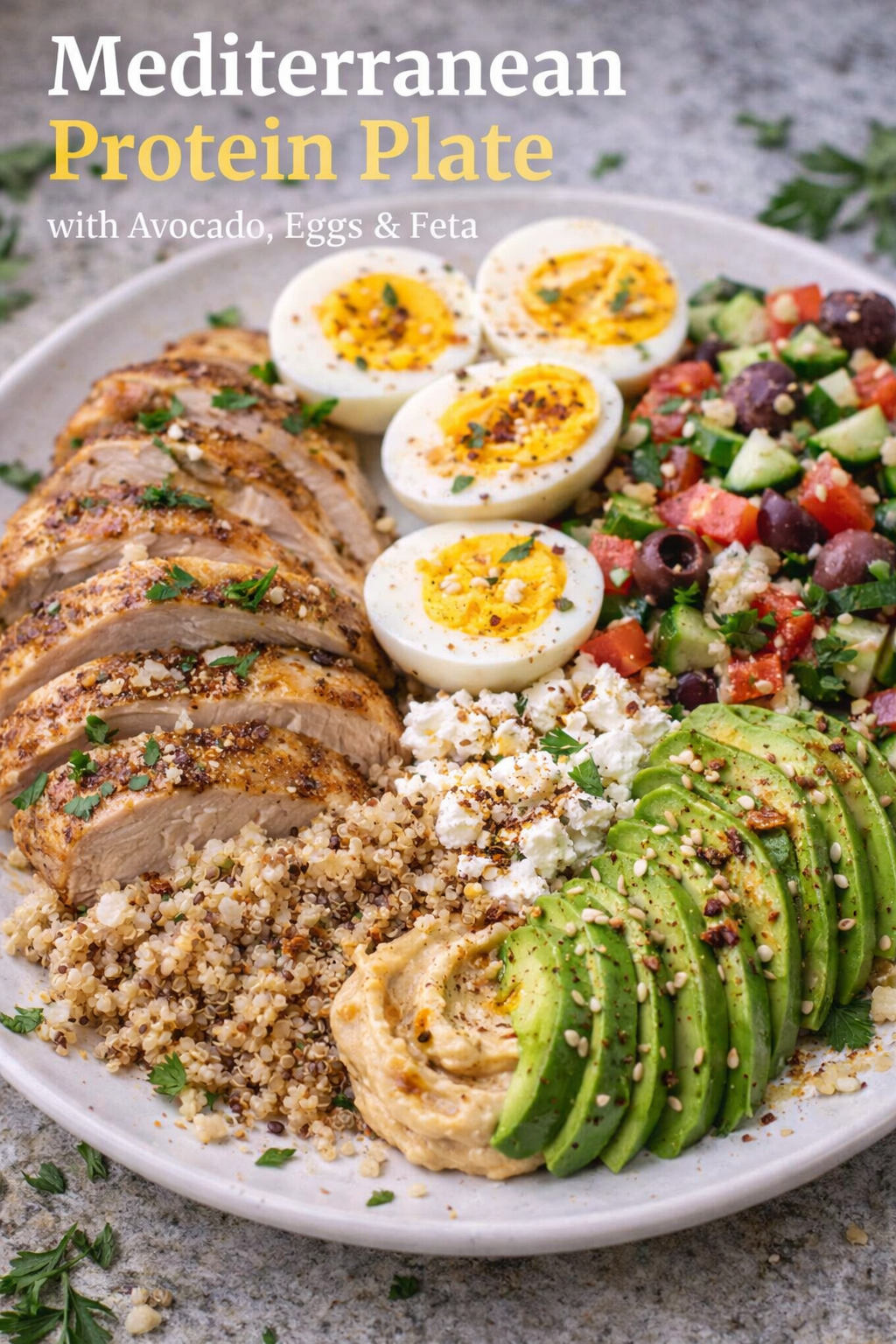 Protein Plate with Avocado, Eggs & Feta 1