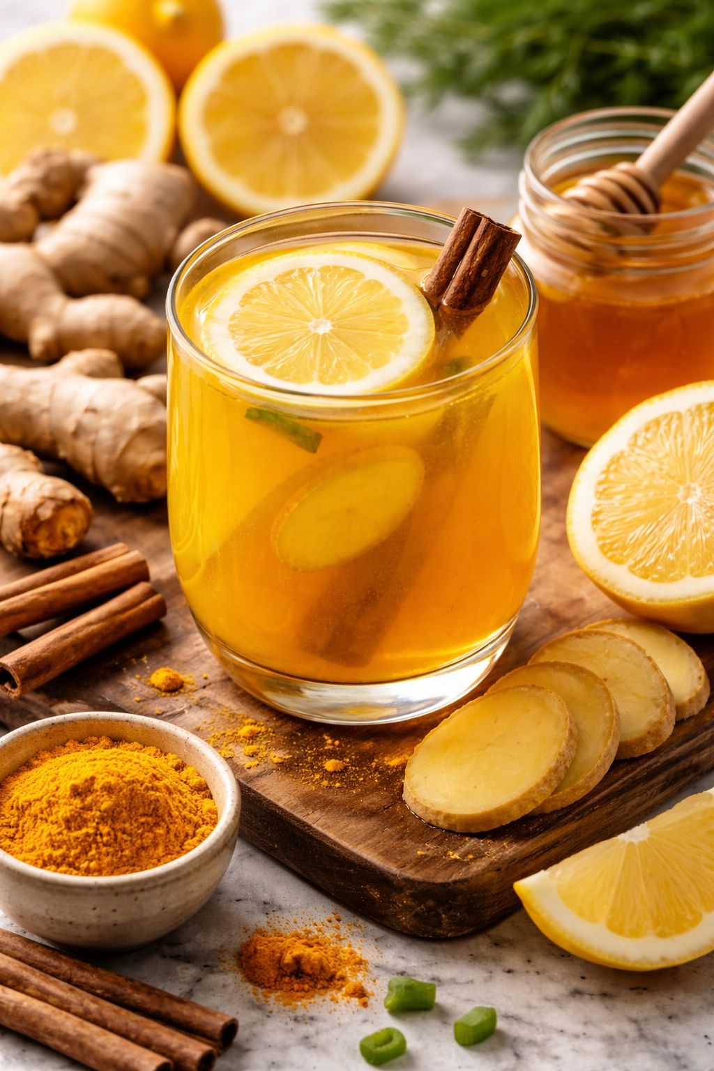 Turmeric Ginger Cinnamon Lemon Honey Drink 1