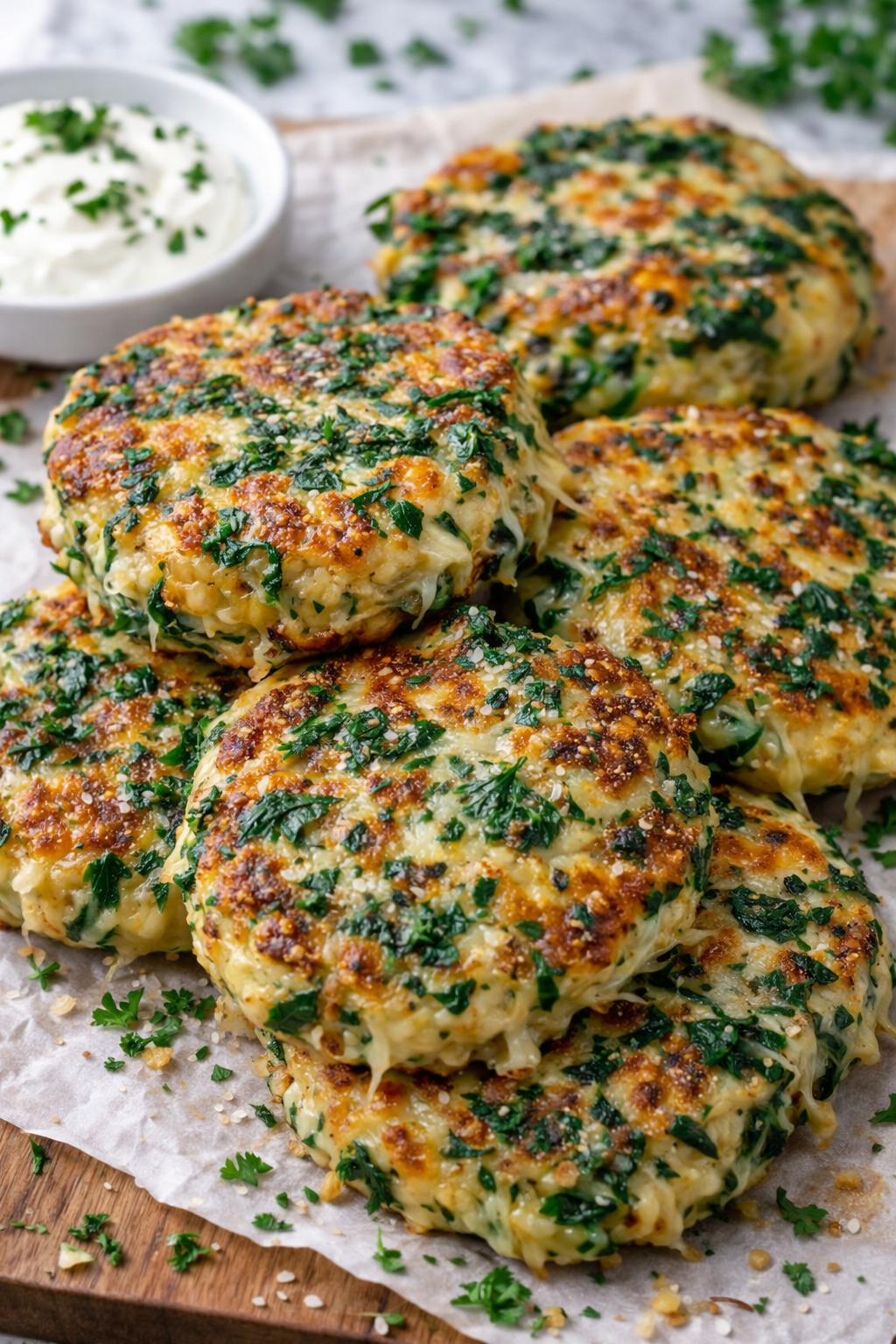 Spinach & Cheese Potato Fritters 1