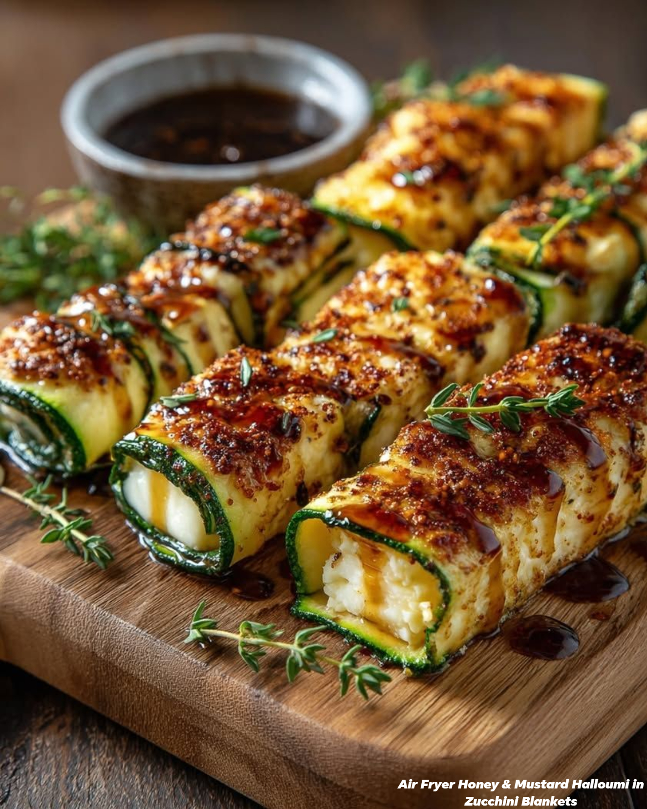 Honey & Mustard Halloumi in Zucchini Blankets 1