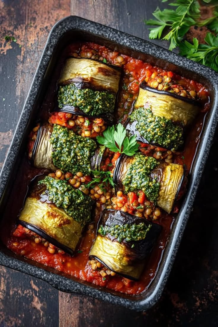 Eggplant Lentil Involtini 1