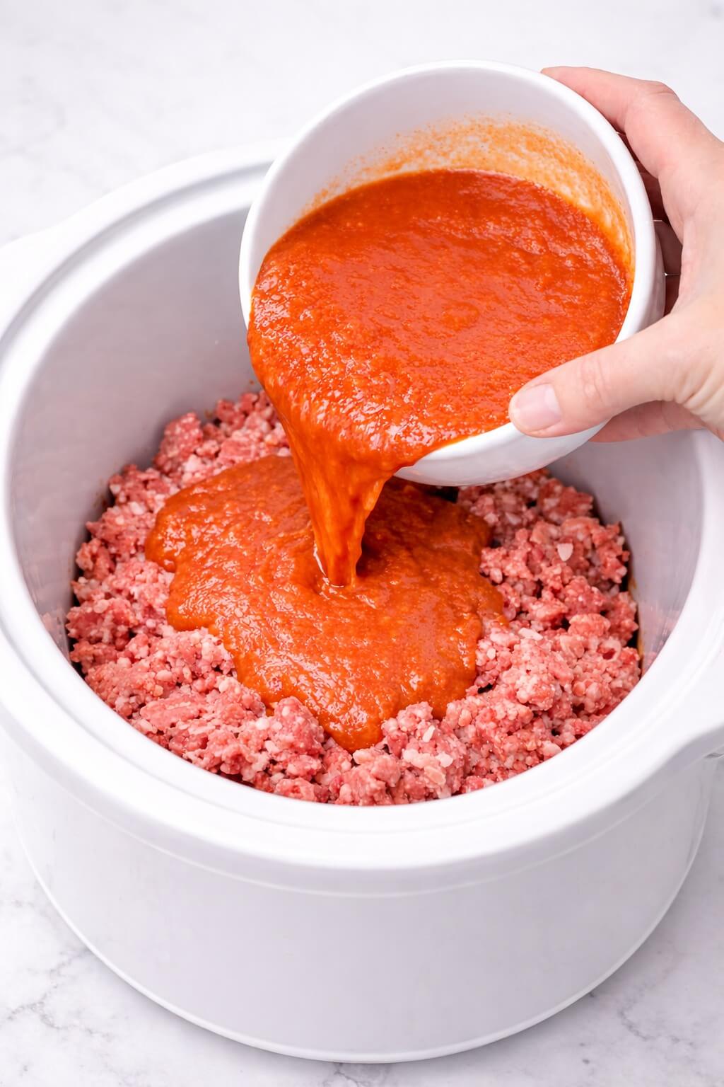 Crockpot Slow Cooker Spaghetti Meat Sauce 1