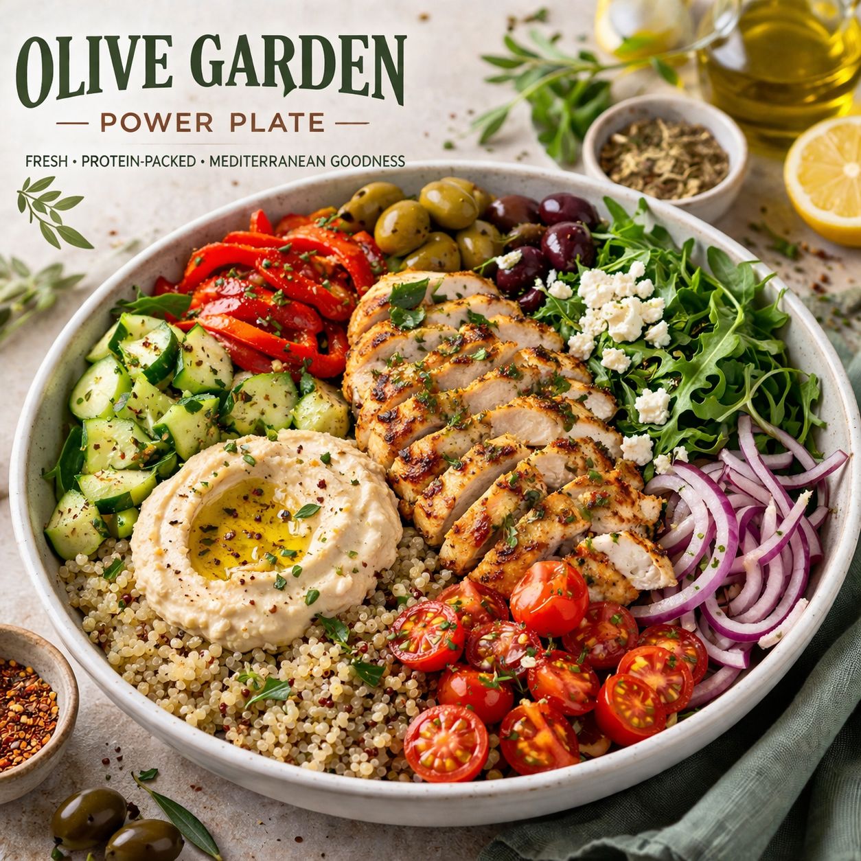 Olive Garden Power Plate (Mediterranean Chicken Bowl) 1
