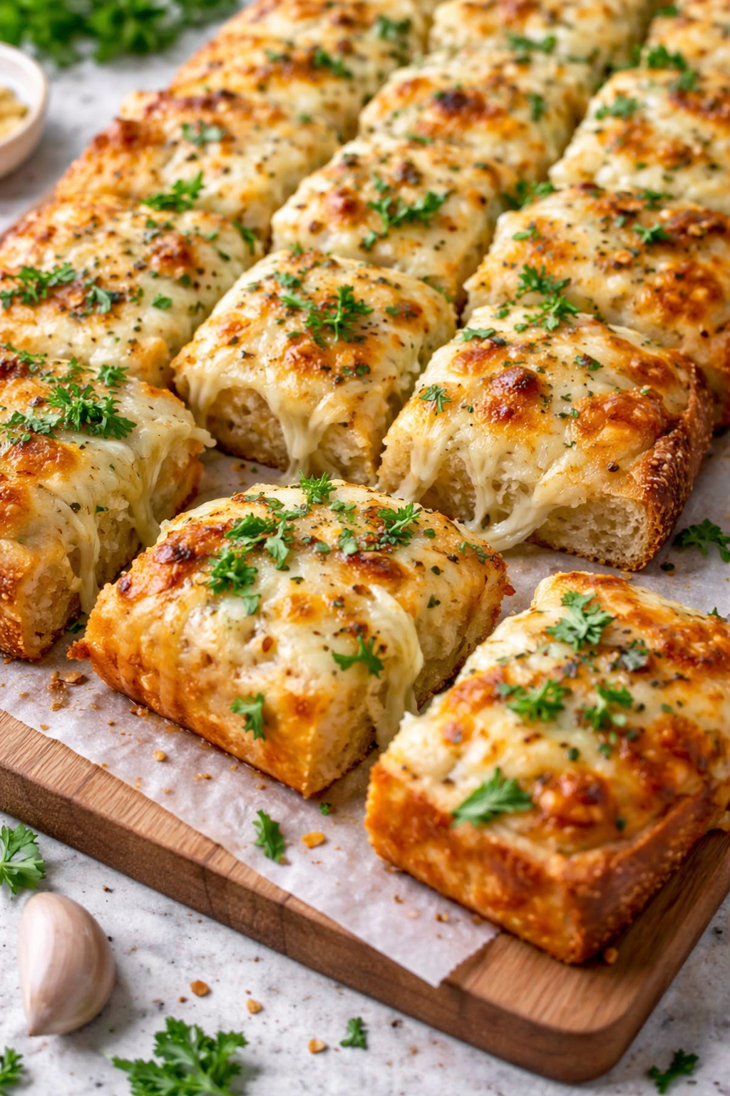 Cheesy Garlic Bread Squares 1