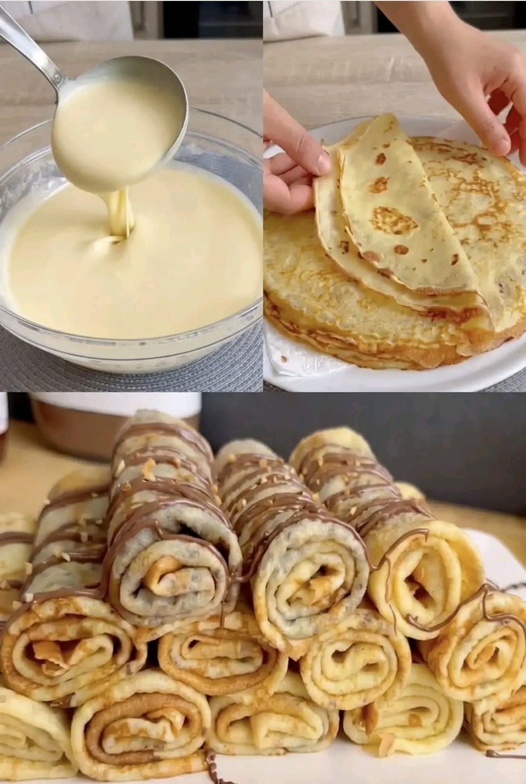 Stuffed Crepe Rolls with Chocolate & Nutty Filling 1