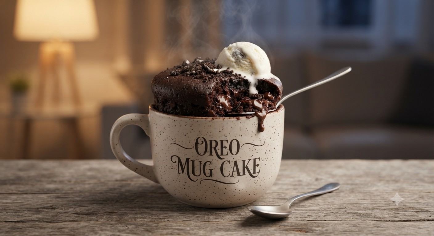 2-Minute Oreo Mug Cake Recipe (No Egg, No Baking)