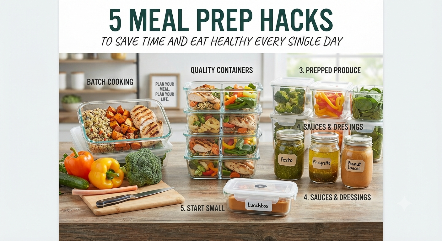 5 Meal Prep Hacks to Save Time and Eat Healthy Every Single Day 1 5 Meal Prep Hacks to Save Time and Eat Healthy Every Single Day