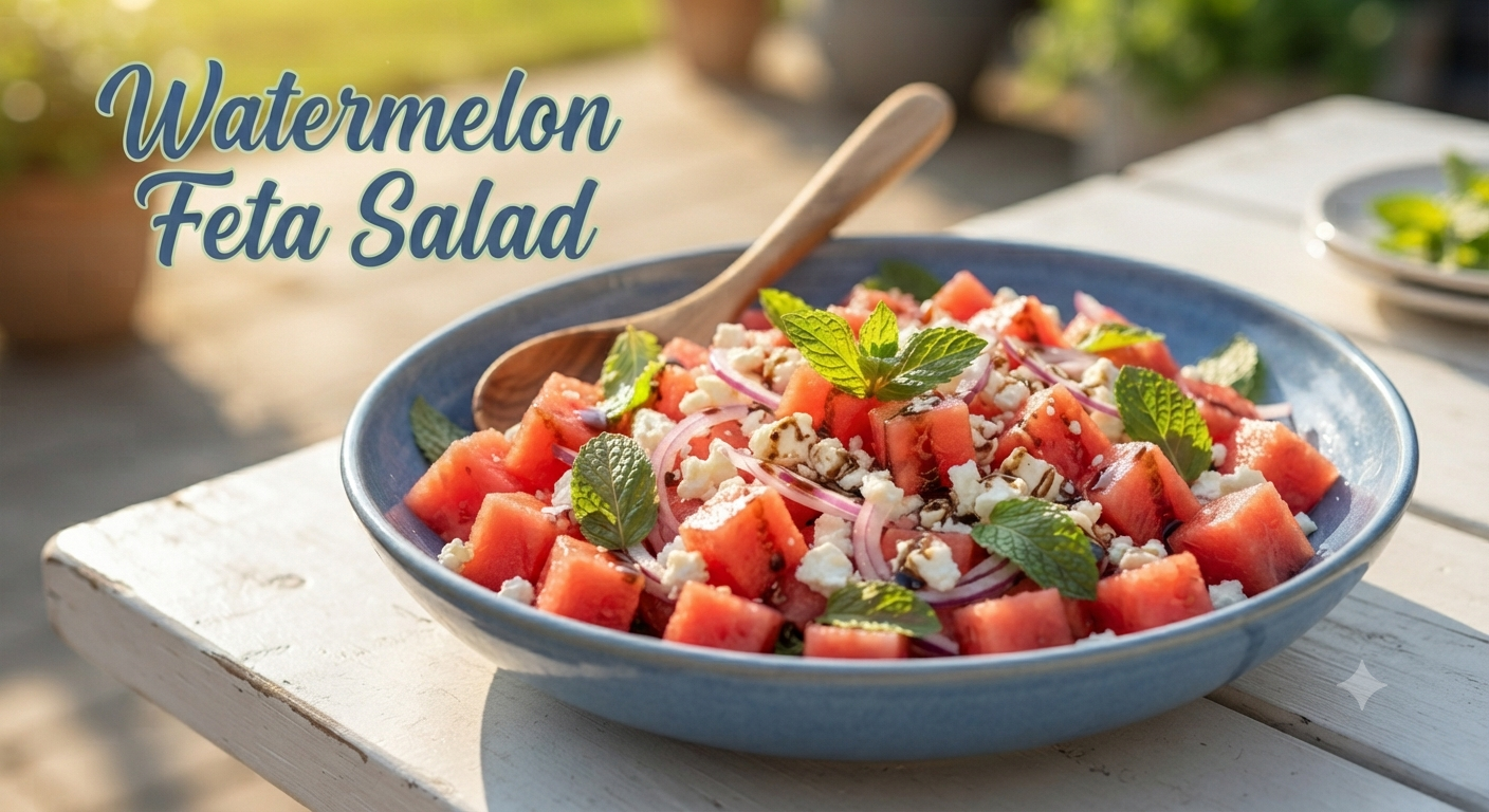 Watermelon Feta Salad with Mint & Balsamic Glaze